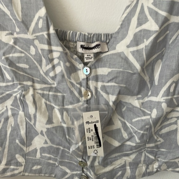 Madewell Linen-Blend Gwen Crop Vest Top - Picture 4 of 5